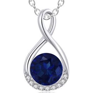 Middlux Genuine Birthstone Infinity Necklace for Women